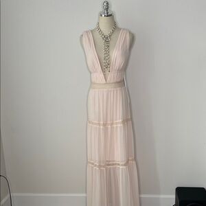 Stunning Blush Backless Maxi Dress NWT